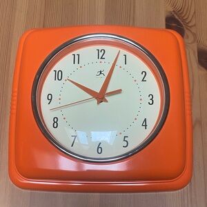 Orange Retro Wall Clock
